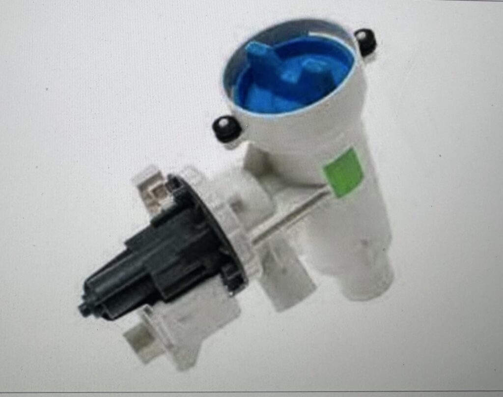 GE front-load washer drain pump and filter, OEM part WH11X39237